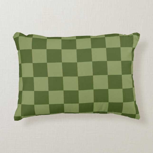 Almofada Decorativa Moss Green Checkerboard (Frente)