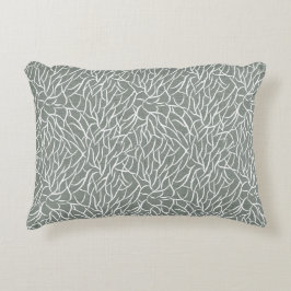 Almofada Decorativa Moss sage green boho bare coral branches 