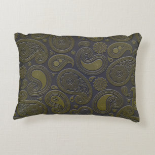 Almofada Decorativa Motivo de Paisley do amarelo do Umber queimado