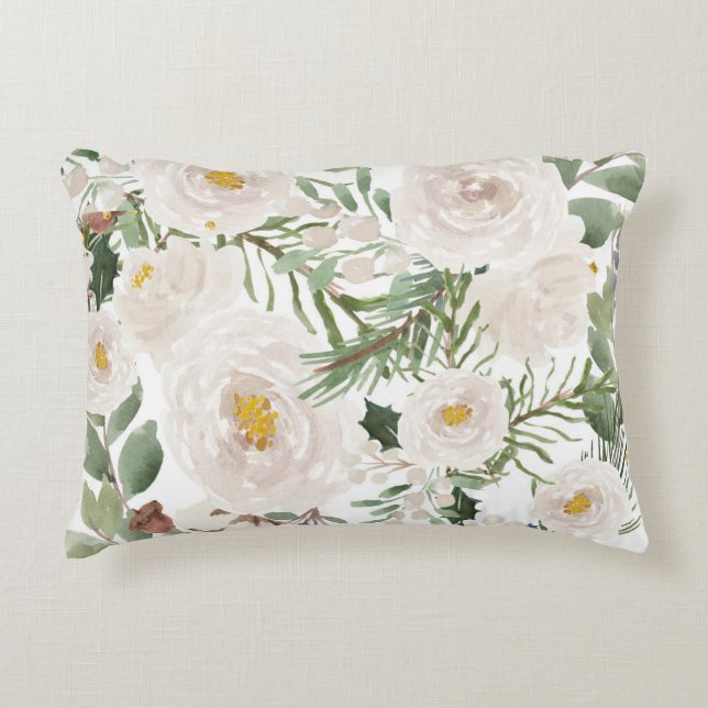 Almofada Decorativa Motivos florais para a época de Natal (Frente)