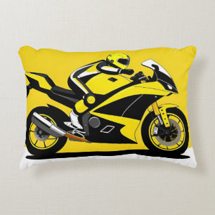 Almofada Decorativa Motocicleta de Corrida e Piloto