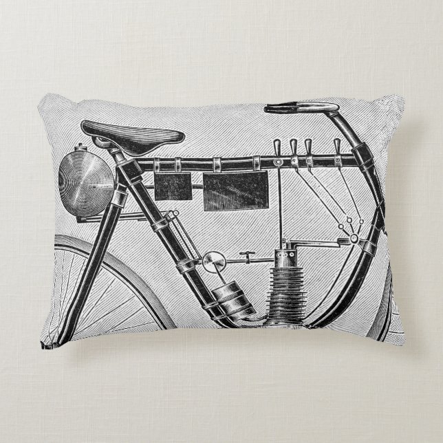 Almofada Decorativa Motocicleta de Petrolette Omega, 1895 (Frente)