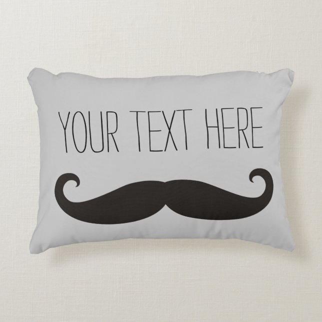 Almofada Decorativa Moustache engraçado/Schnurrbart + seu texto (Frente)