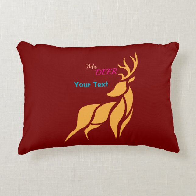 Almofada Decorativa Mr. Deer Graphic – Rustic Woodland Style (Frente)