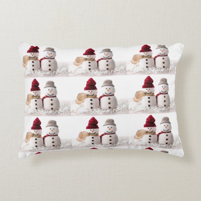 ALMOFADA DECORATIVA ** MR E CASAL SNOWMAN" NATAL (Frente)