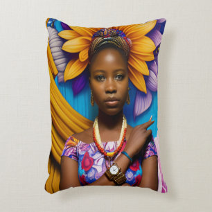 Almofada Decorativa Mulher africana linda com um relógio