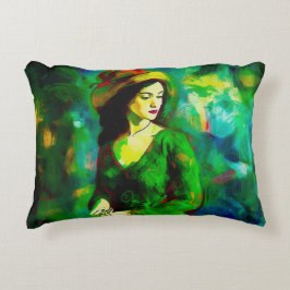 Almofada Decorativa Mulher em Chapéu