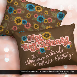 Almofada Decorativa Mulheres empoderadas Letra Hippie Floral