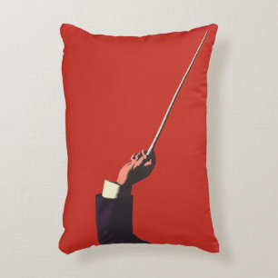 Almofada Decorativa Música Antiga, Mão do Maestro Segurando uma Baton