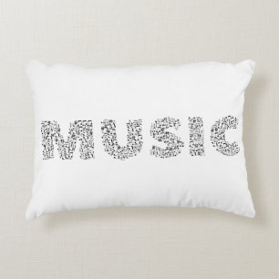 Almofada Decorativa Música da tipografia das notas musicais