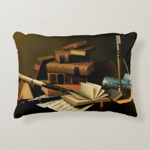 Almofada Decorativa Música e Literatura por William Harnett, Arte Fino