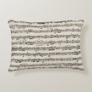 Almofada Decorativa Música em Folha em Burlap