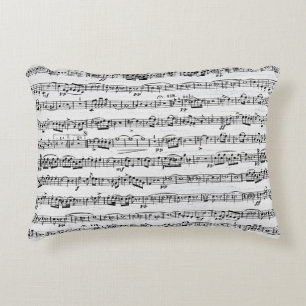 Almofada Decorativa Música em Folha na Madeira em Branco