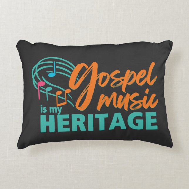 Almofada Decorativa MÚSICA na moda GOSPEL É MEU HERITÁLIO (Frente)