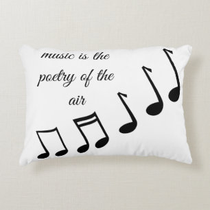 Almofada Decorativa Música Preta e Branca com Cotação