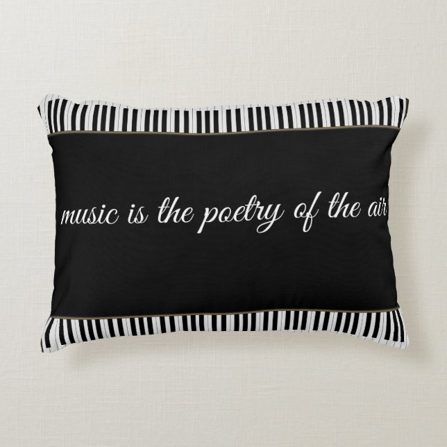 Almofada Decorativa Música Preta e Branca com Cotação (Frente)