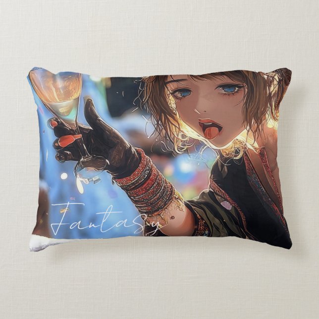 Almofada Decorativa Mysterious Fantasy Girl - Gothic Art Aesthetic (Frente)