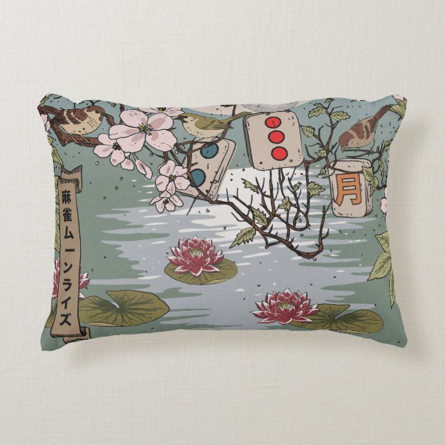 Almofada Decorativa Nascer da Lua Mahjong (Frente)