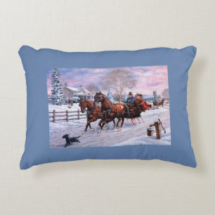 Almofada Decorativa Natais vintages - Corrida De Leve Desenhada Em Cav