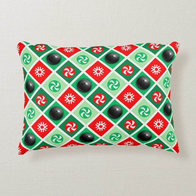 Almofada Decorativa Natal de Boliche (Frente)