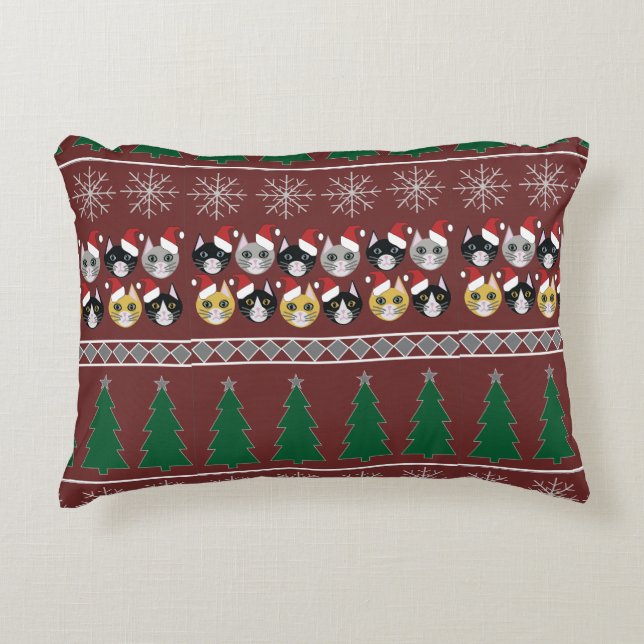 Almofada Decorativa Natal dos Gatos  (Frente)