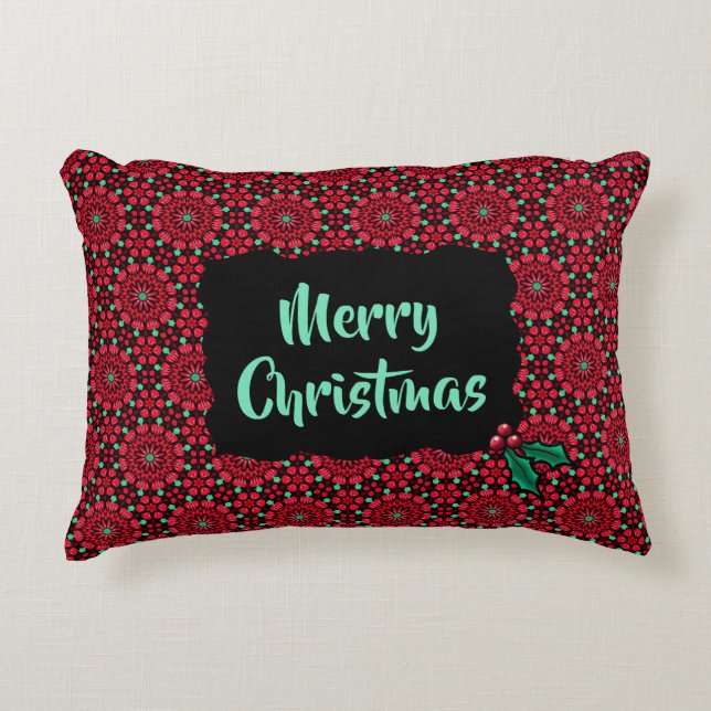 Almofada Decorativa Natal Floral (Frente)