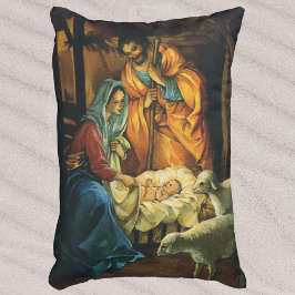 Almofada Decorativa Natividade de Natal Vintage, Menino Jesus no Presé
