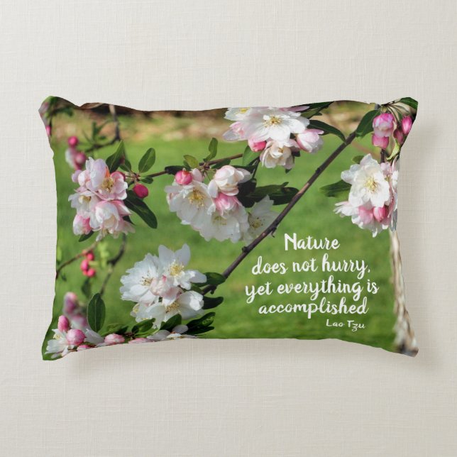 Almofada Decorativa Nature Does Not Hurry Inspirational Quote  (Frente)