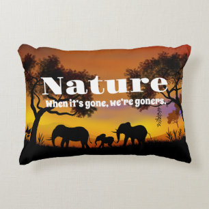 Almofada Decorativa Natureza e elefantes preciosos