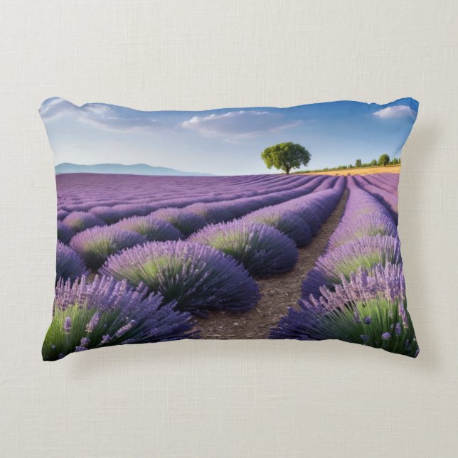 Almofada Decorativa Natureza lavanda no exterior Paisagem pacífica (Frente)