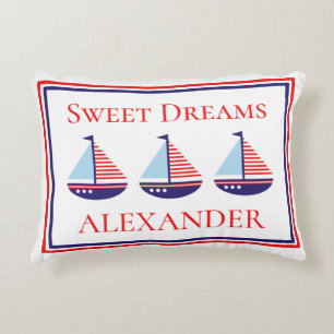 Almofada Decorativa Náuticos Barcos à vela Doce Sonhos Bebê