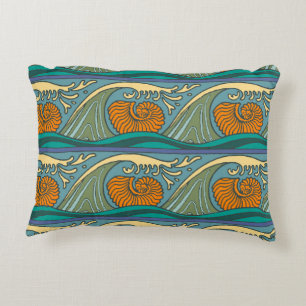 Almofada Decorativa Nautilus Seashell Pattern Nouveau