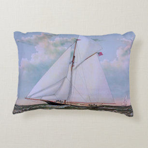 Almofada Decorativa Navio de Vela Antigo Iate de Sloops Oceano