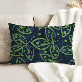 Almofada Decorativa Navy Green Foliage Boho Batik Look