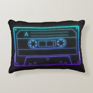 Almofada Decorativa Neon Cassette Tape Retro Aesthetic Throw Pillow