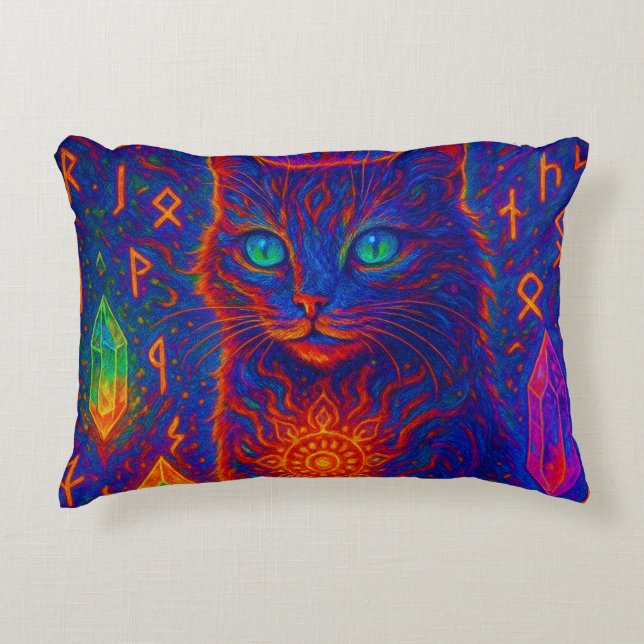 Almofada Decorativa Neon Cat Sagrado (Frente)