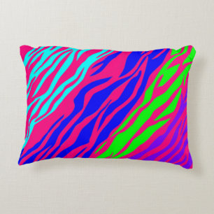 Almofada Decorativa Neon Rainbow Zebra