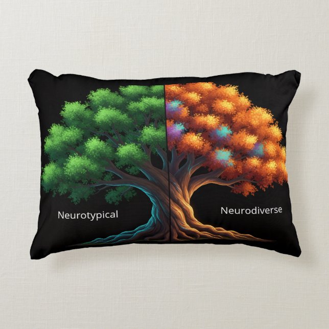 Almofada Decorativa Neurotípico vs. Neurodiverso (Frente)