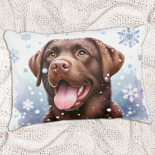 Almofada Decorativa Neve - Cão Neve - Labrador Negro