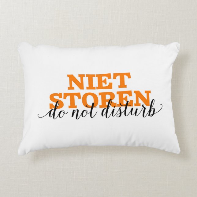 Almofada Decorativa Niet Storen / Do Not Dutch Vocabulary Words (Frente)