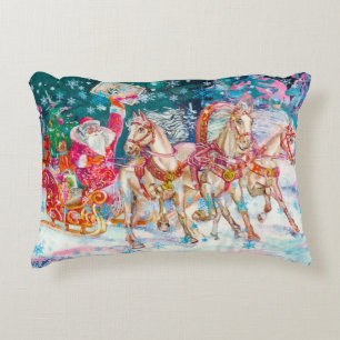 Almofada Decorativa Noite de Natal de Cavalo Magro de papais noeis
