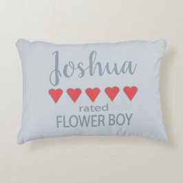 Almofada Decorativa Noiva & Cortejo 5 Corações Flor Menino