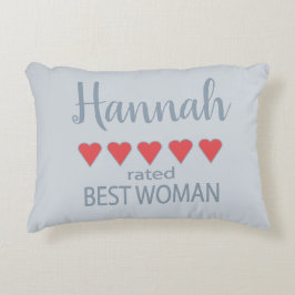 Almofada Decorativa Noiva & Cortejo 5 Corações Melhor Mulher