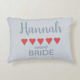 Almofada Decorativa Noiva & Cortejo 5 Corações Noiva