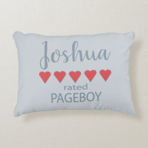 Almofada Decorativa Noiva e Cortejo 5 Página de Coração Pageboy