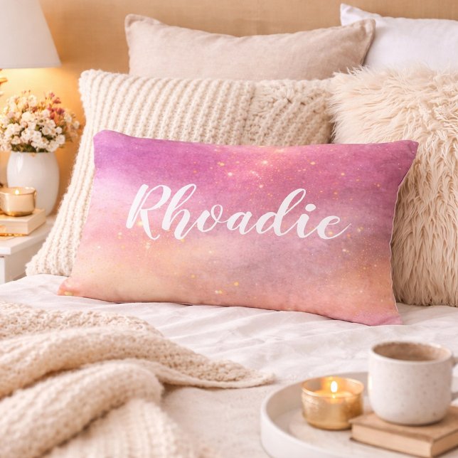 Almofada Decorativa Nome Aconchegante Rubor de Lavanda (Criador carregado)