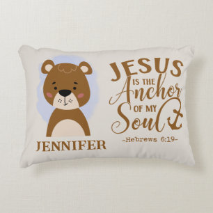 Almofada Decorativa Nome Christian Cute Woodland Baby Bear Cotação Bíb