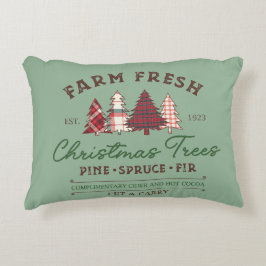 Almofada Decorativa Nome da Família Feriado das Árvores de Natal Fresc