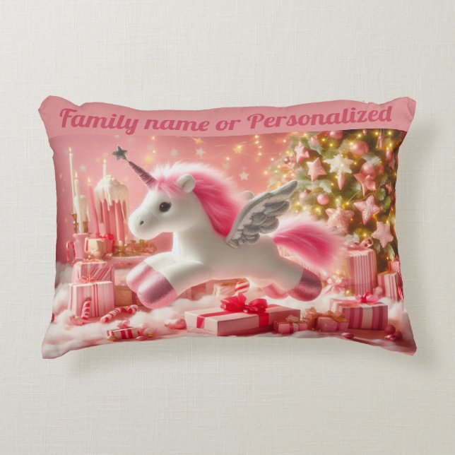 Almofada Decorativa Nome da família ou unicor personalizado Natal (Frente)