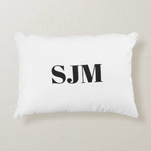 Almofada Decorativa Nome das iniciais do monograma personalizado preto